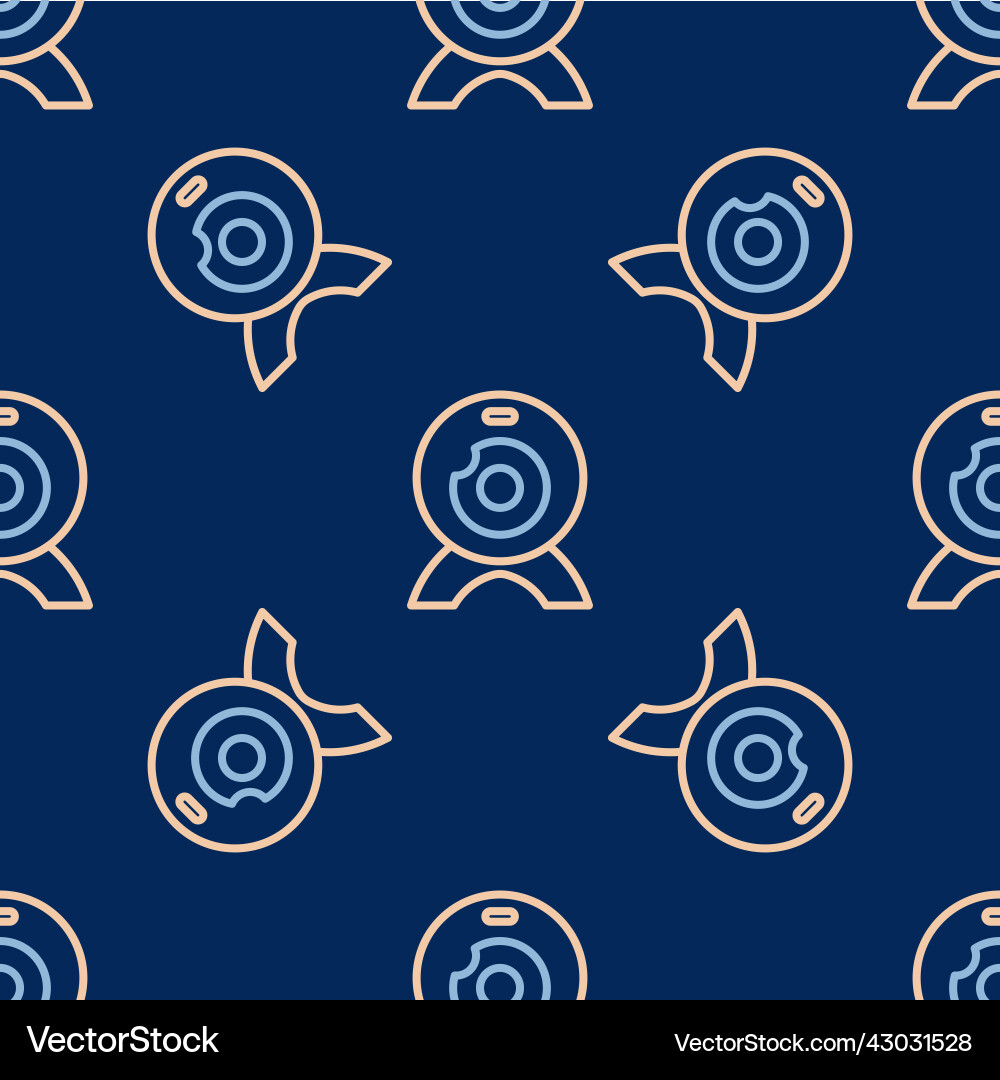 Line web camera icon isolated seamless pattern Line web camera icon isolated seamless pattern vector image