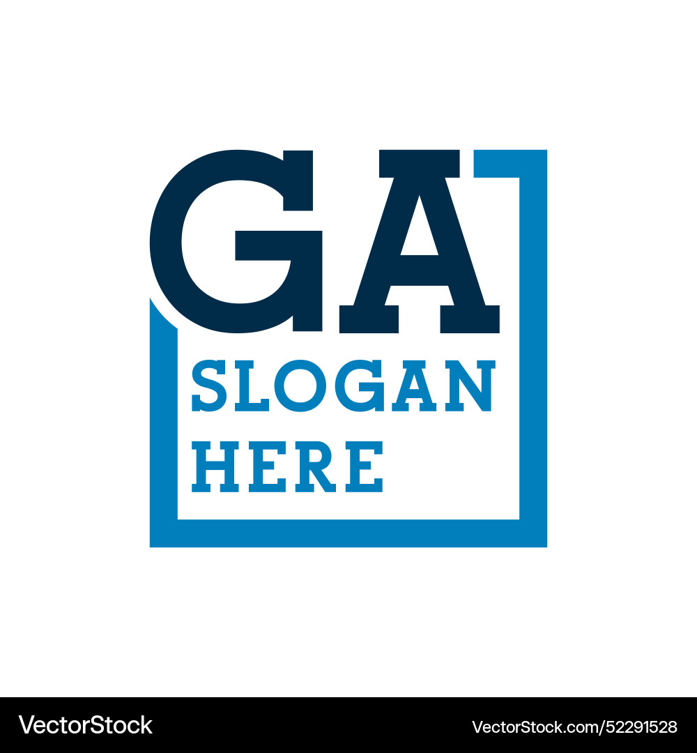 Minimal initials logo letters g and a ga initial Vector Image