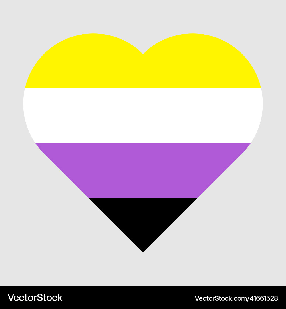 Nonbinary Flag Heart Icon vector image