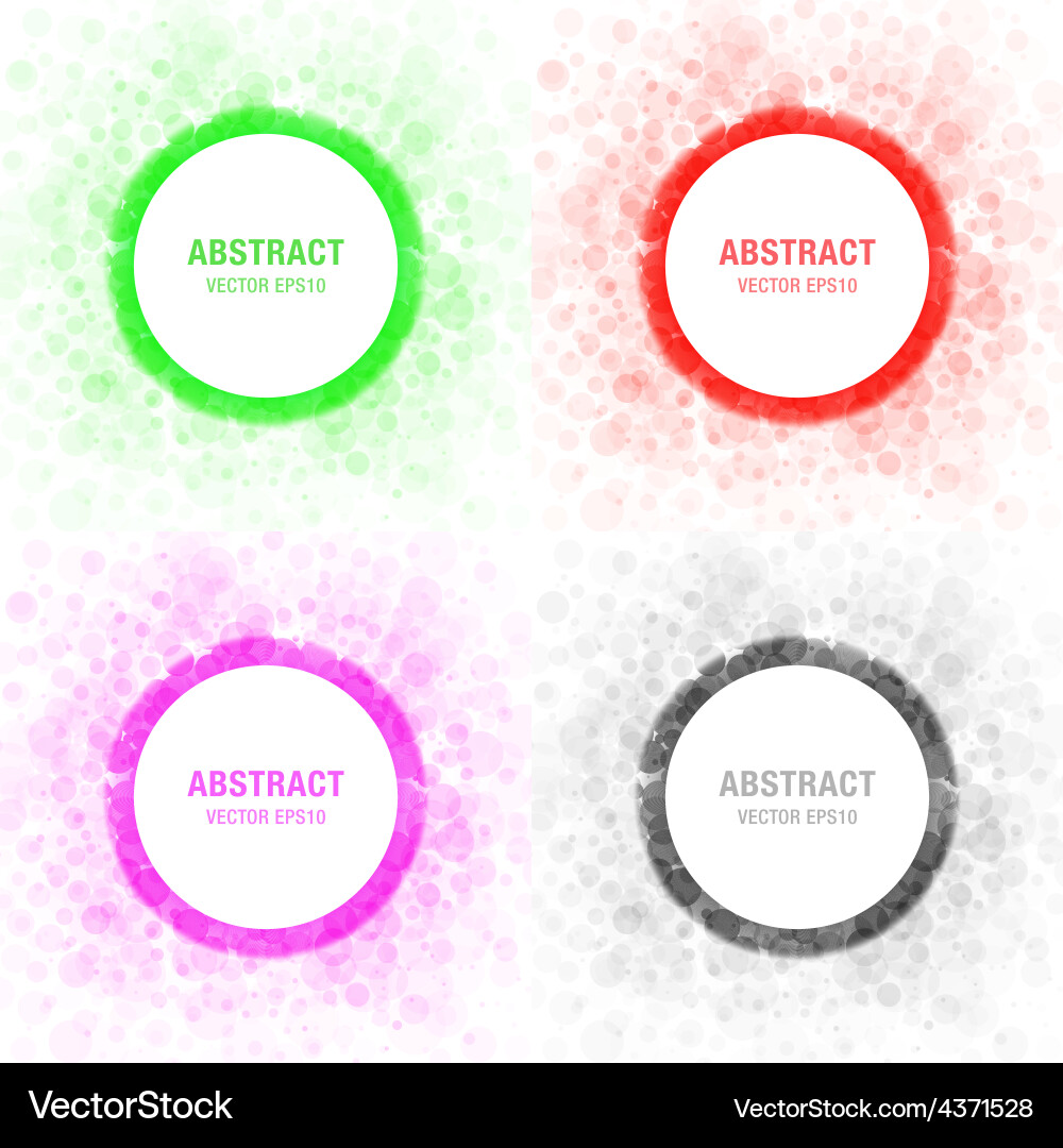 Set of colorful light abstract circles frames vector image