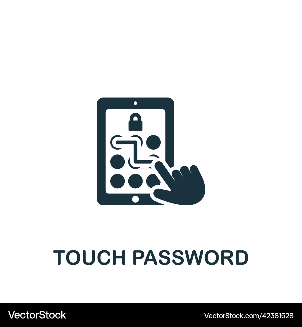 Touch password icon monochrome simple Touch password icon monochrome simple vector image
