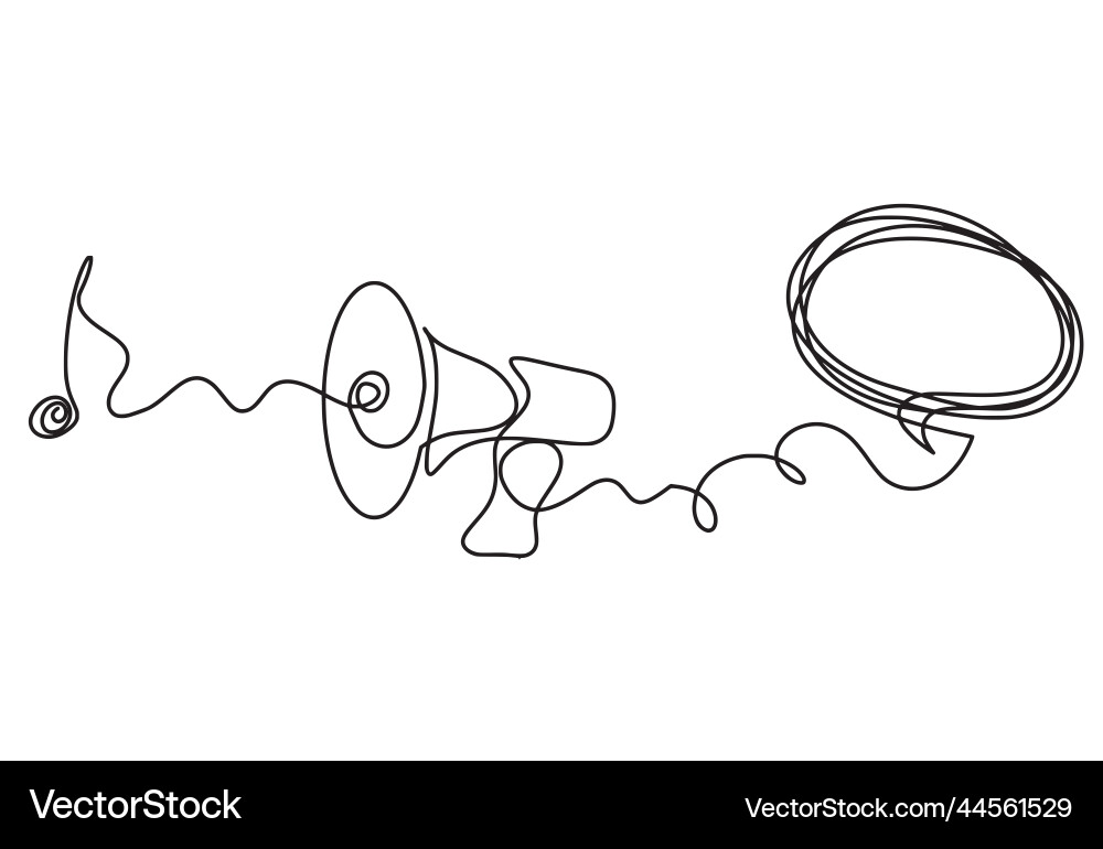 Abstract megaphone with comment as continuous Abstract megaphone with comment as continuous Vector Image