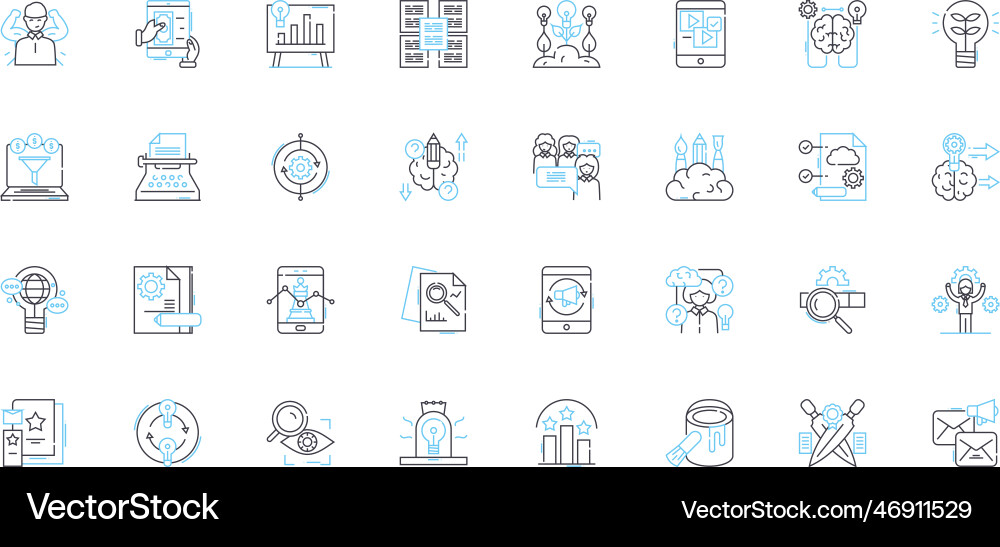 Brain images linear icons set neuroimaging Brain images linear icons set neuroimaging vector image