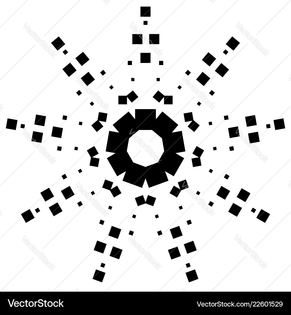 Circular element made of squares rotating Vector Image