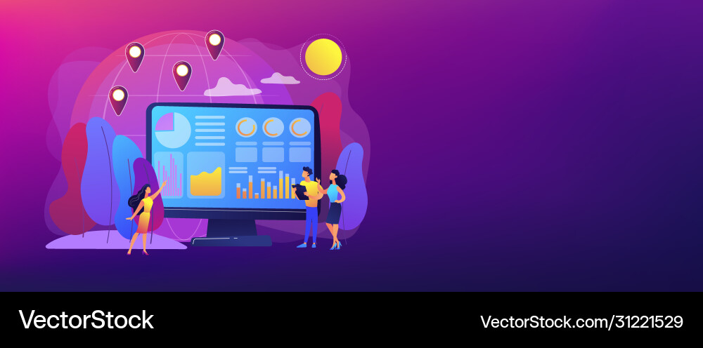 Environment data analytics concept banner header Environment data analytics concept banner header Vector Image