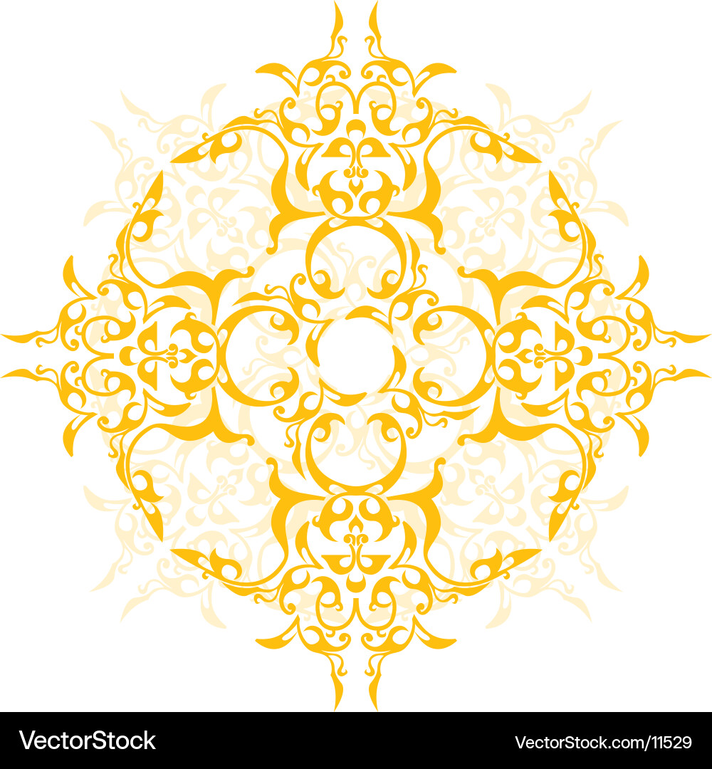 Intricate Floral Scroll Pattern Vector Image