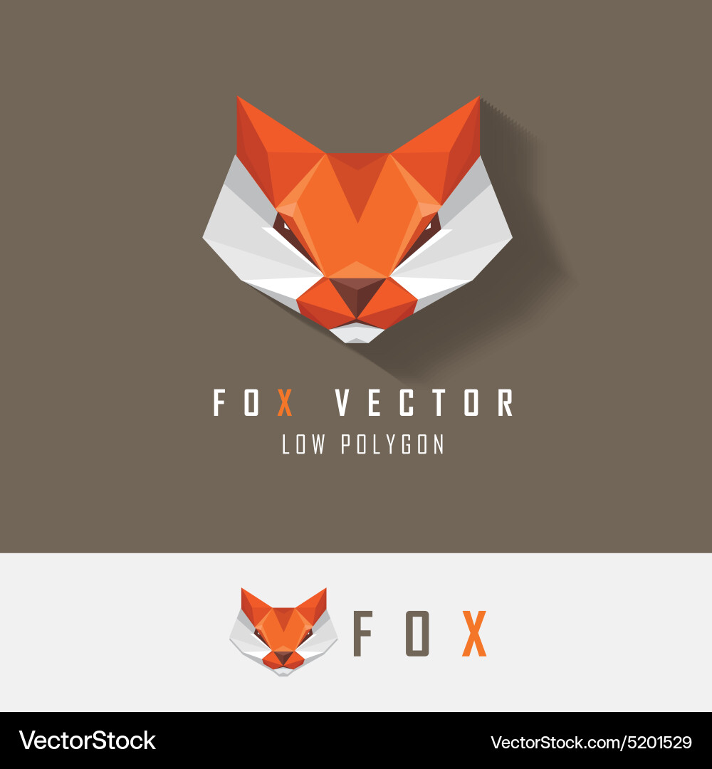 Low Poly Fox Logo Vector Image