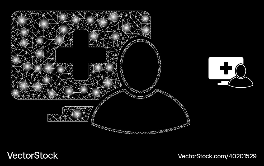 Mesh web computer patient with bright wire Mesh web computer patient with bright wire vector image