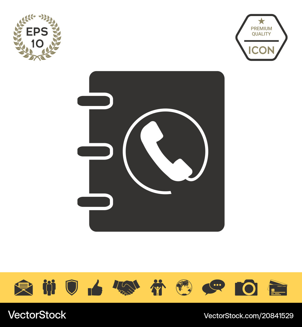 Notebook address phone book icon with handset Notebook address phone book icon with handset vector image