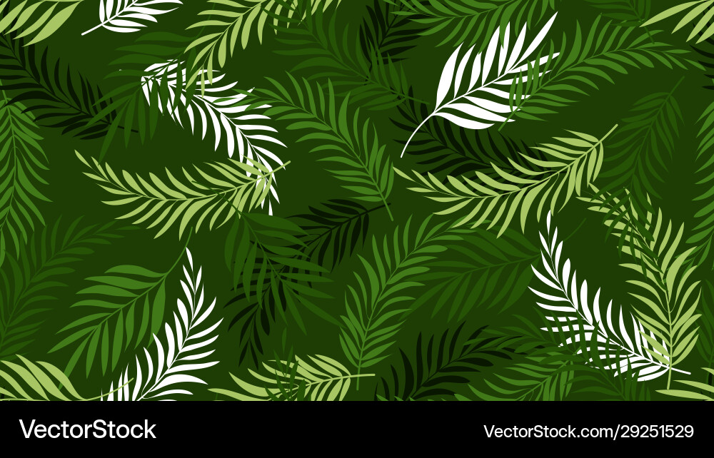 Palm leaf pattern green tropical leaves Palm leaf pattern green tropical leaves vector image