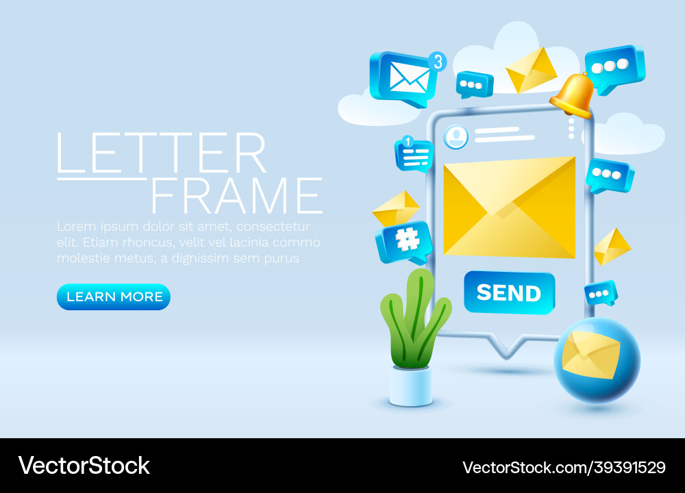 Send an email message smartphone mobile screen Send an email message smartphone mobile screen vector image