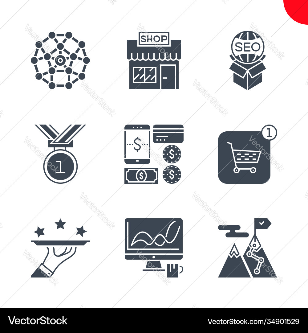 Seo and web opimization icons set Seo and web opimization icons set Vector Image