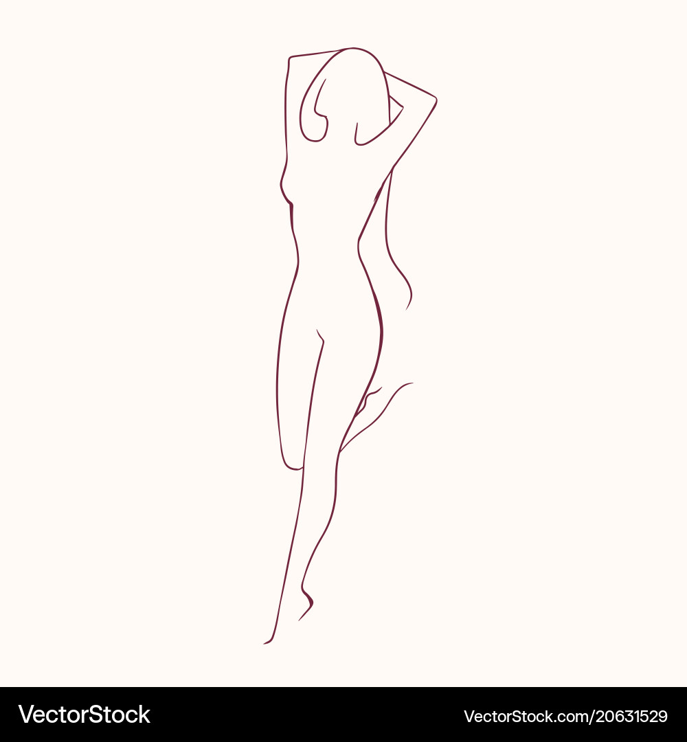 Silhouette der jungen langhaarigen nackten Frau Silhouette der jungen langhaarigen nackten Frau vektorbild