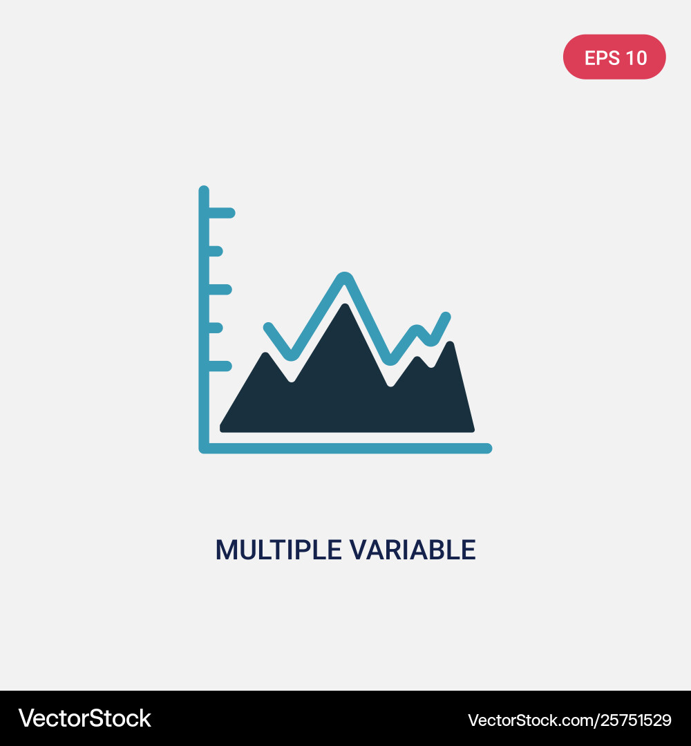 Two color multiple variable points line chart vector image