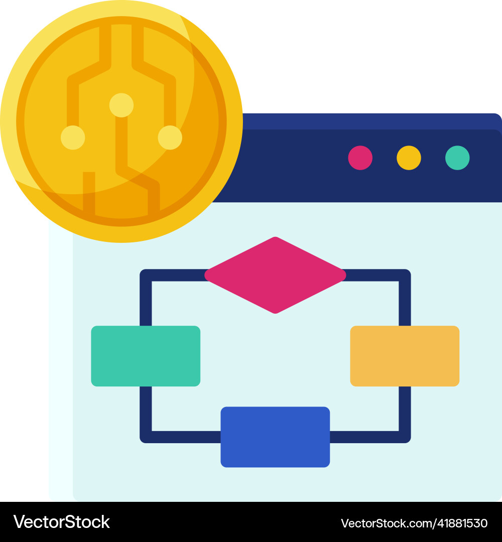 Algorithm icon crypto verwandt vektorbild