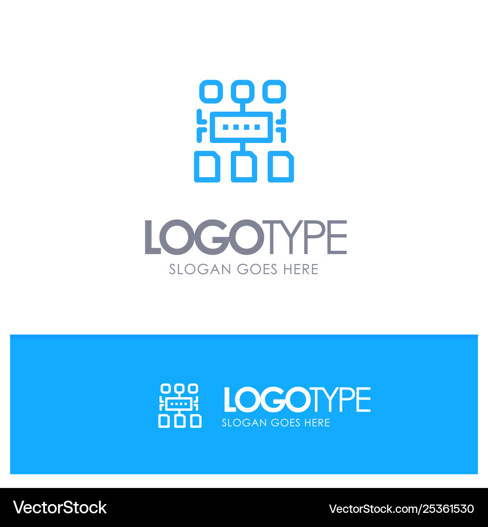 Algorithm program user document blue logo line Algorithm program user document blue logo line vector image