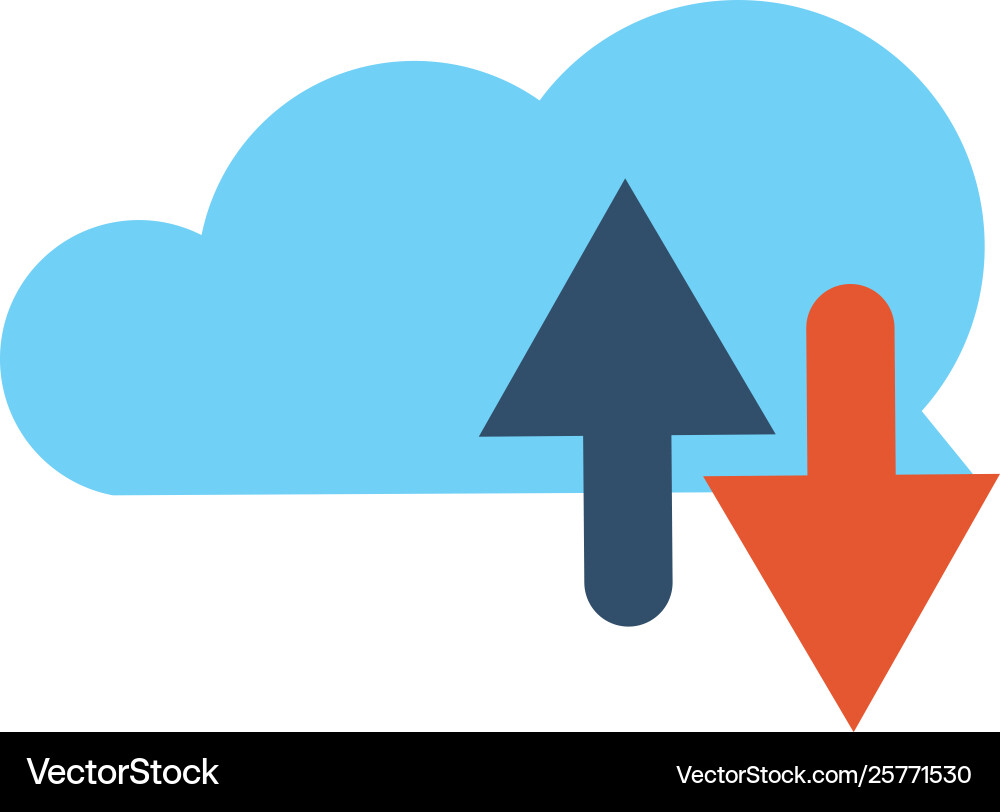 Cloud computing download and upload symbol vector image