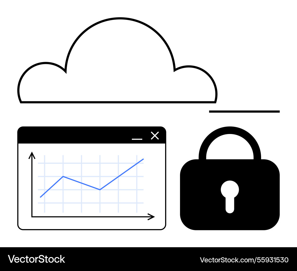 Cloud data security with analytics growth Cloud data security with analytics growth vector image