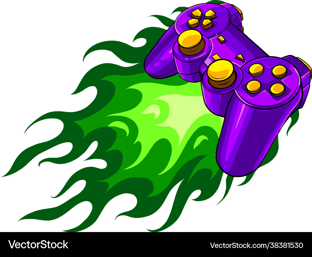 Controller console with flames Controller console with flames Vector Image