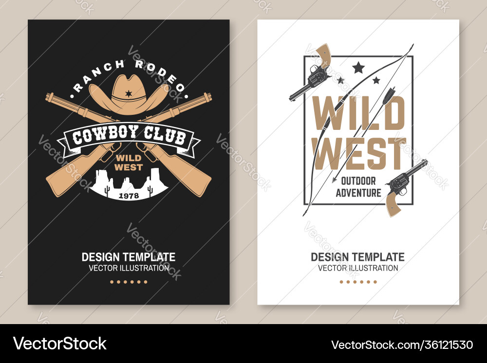 Cowboy club poster flyer ranch rodeo Cowboy club poster flyer ranch rodeo vector image