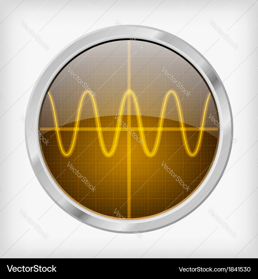 Digital Oscilloscope Display vector image