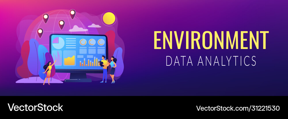 Environment data analytics concept banner header Environment data analytics concept banner header vector image