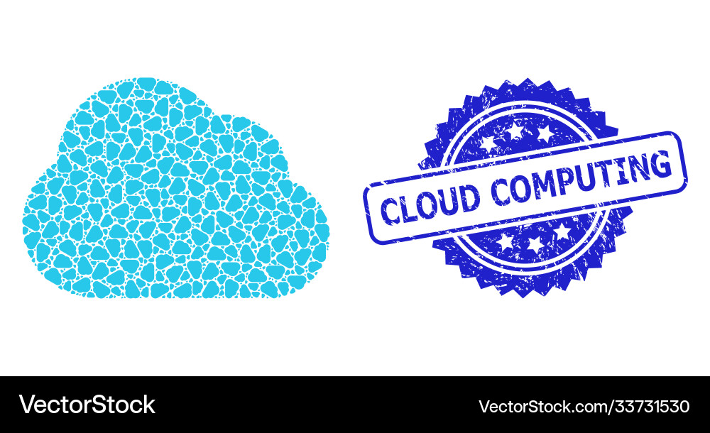 Grunge cloud computing stamp and recursion Grunge cloud computing stamp and recursion vector image