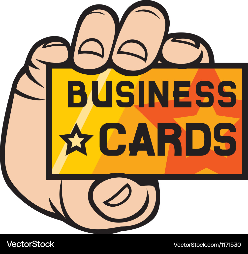 Hand Holding Business Card Vector Image