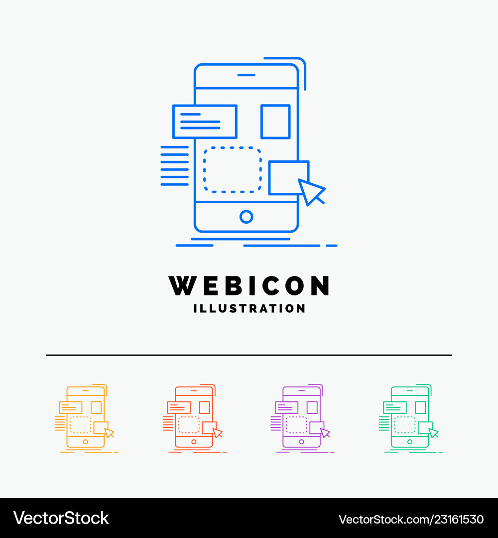 Mobile UI/UX Line Icons - Drag & Drop vector image