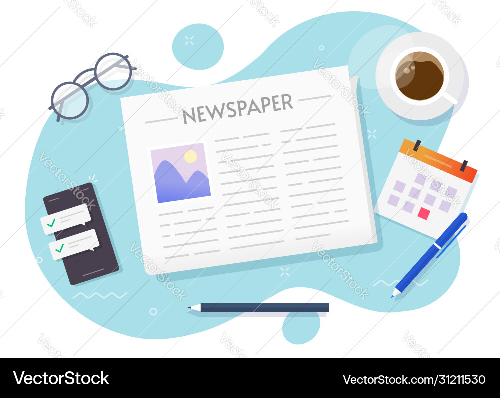 News paper newspaper reading above News paper newspaper reading above vector image