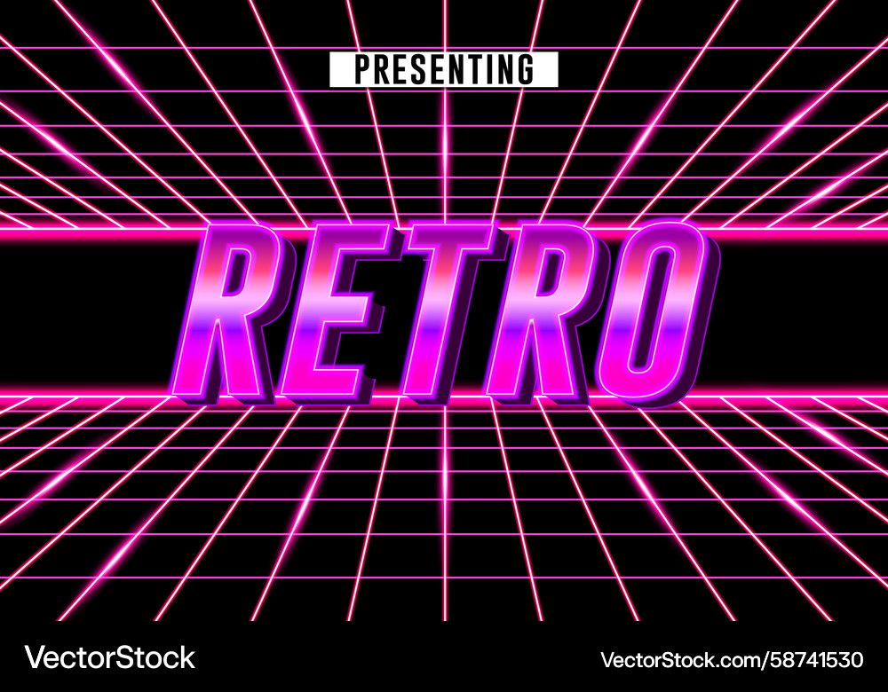 Retro design with sparking neon color Vector Image