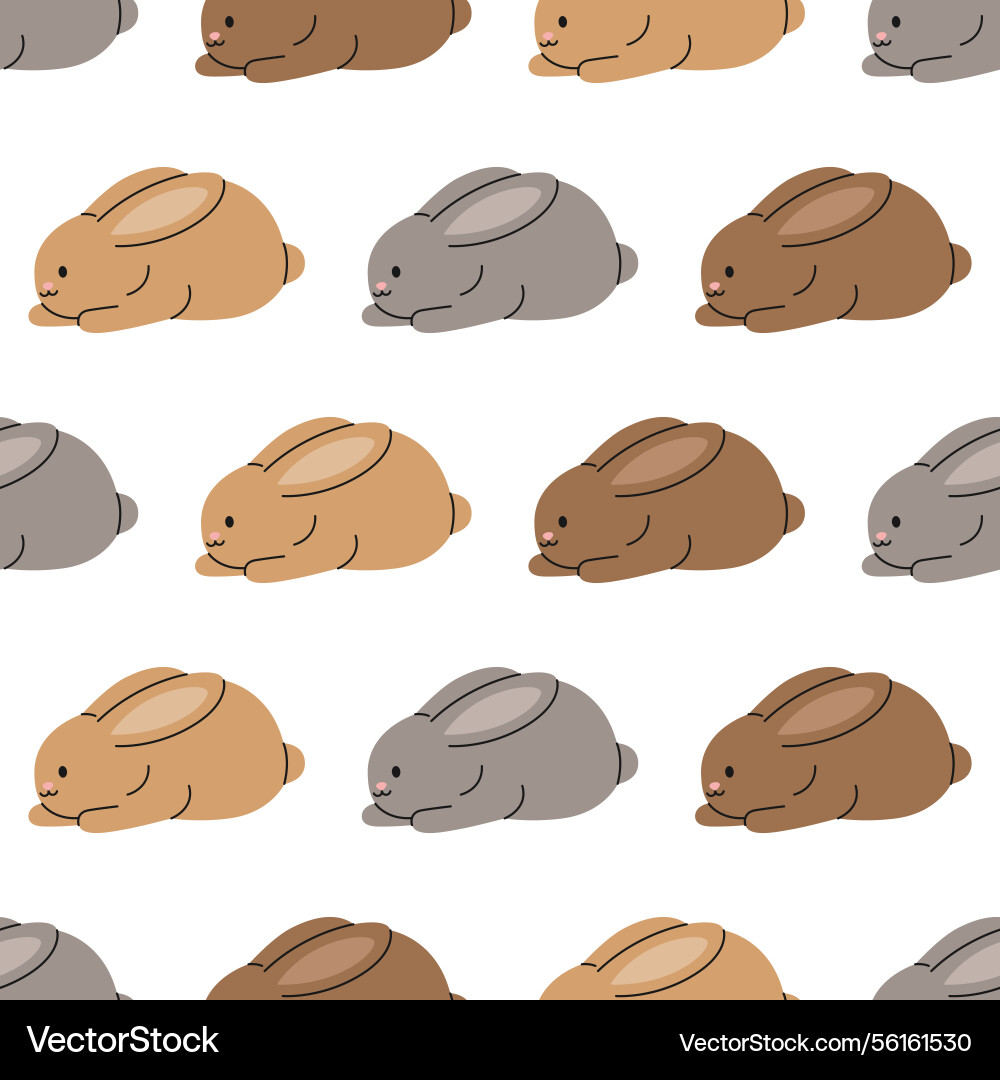 Seamless pattern with different colored rabbits Seamless pattern with different colored rabbits vector image