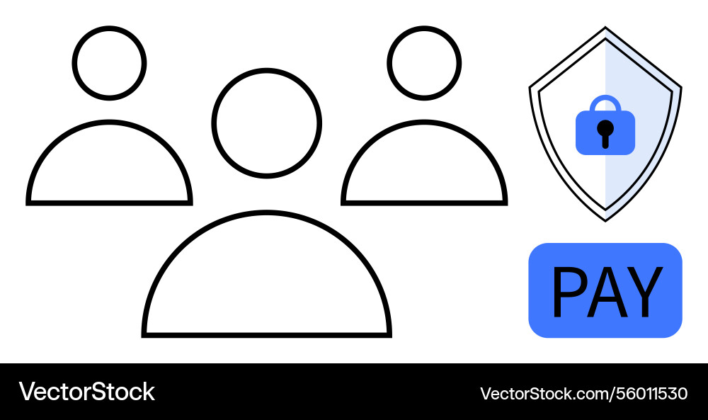 Secure payment transactions and user Secure payment transactions and user vector image