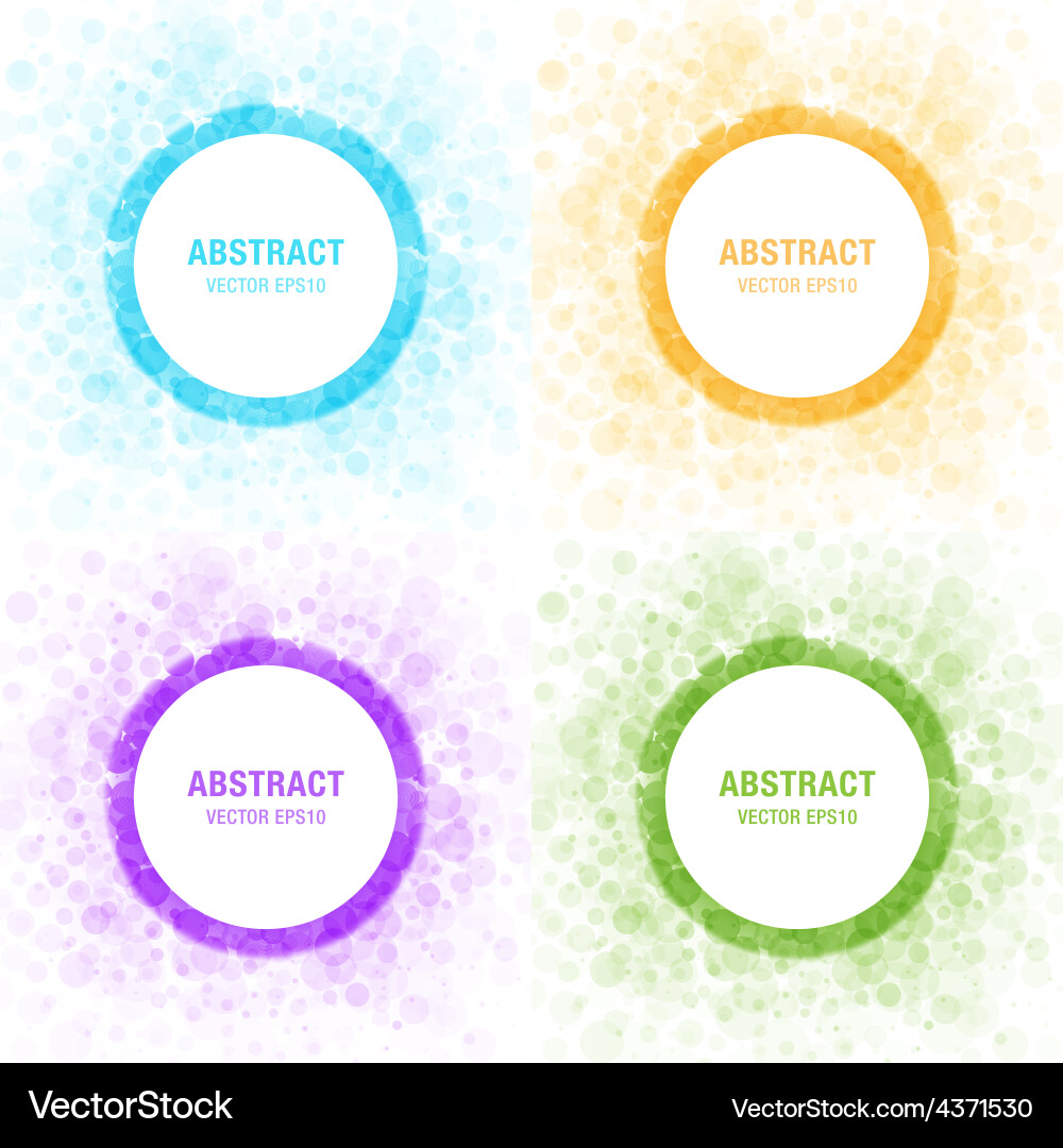Set of colorful light abstract circles frames Vector Image