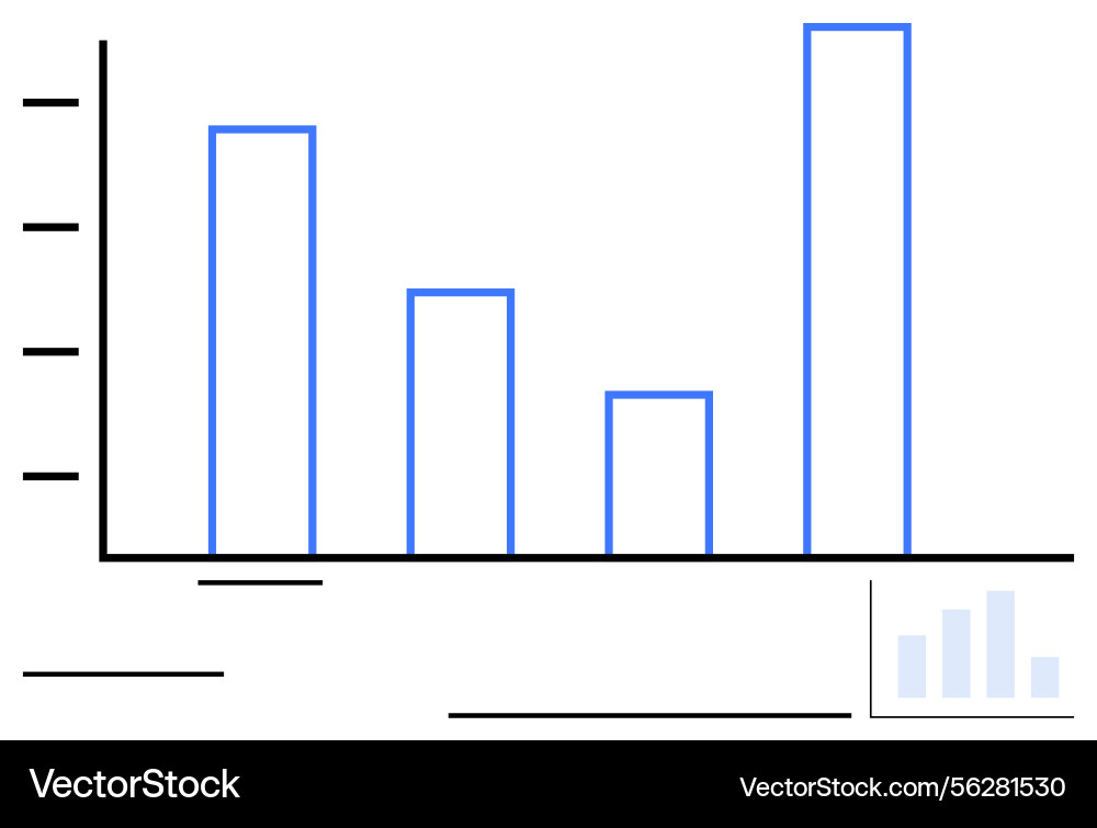 Simplified bar graph representing data trends Simplified bar graph representing data trends vector image