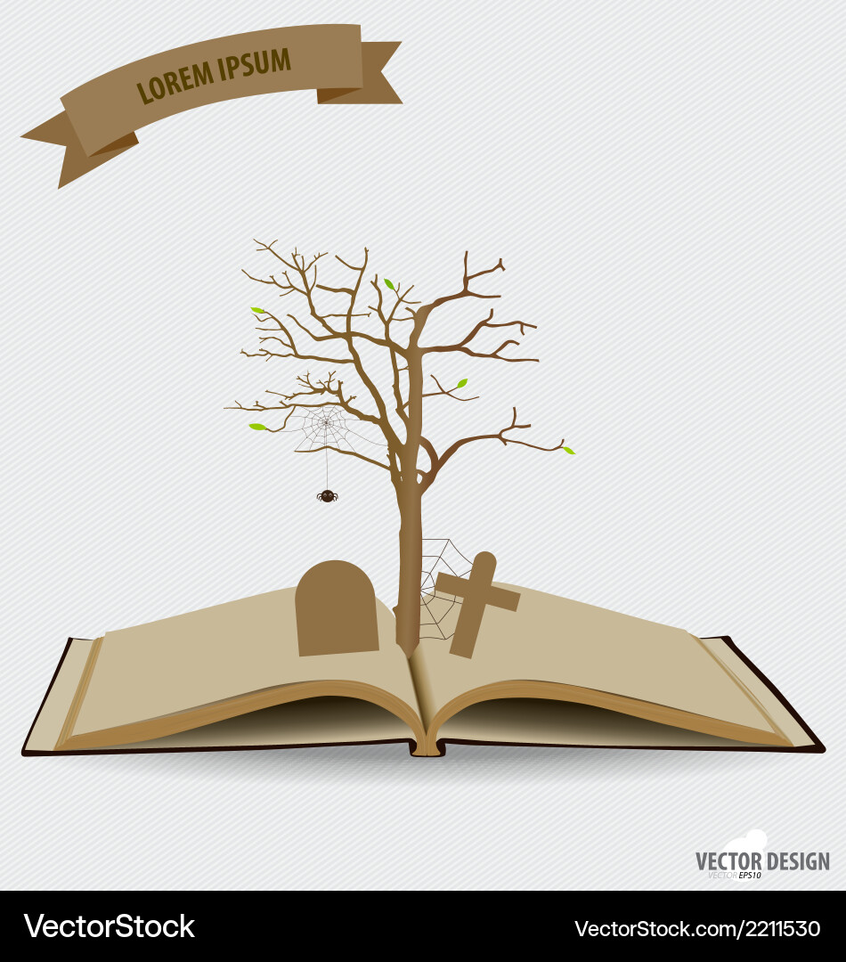 Tree on opened book Vector Image