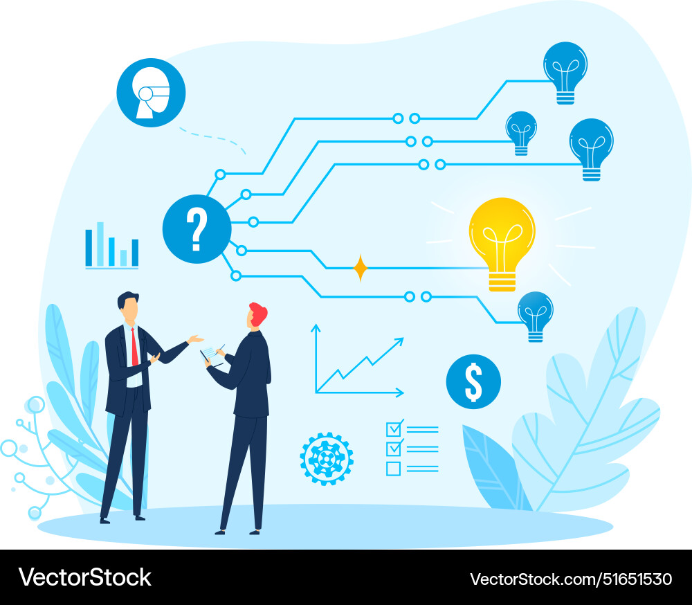 Two business professionals discussing ideas Two business professionals discussing ideas vector image