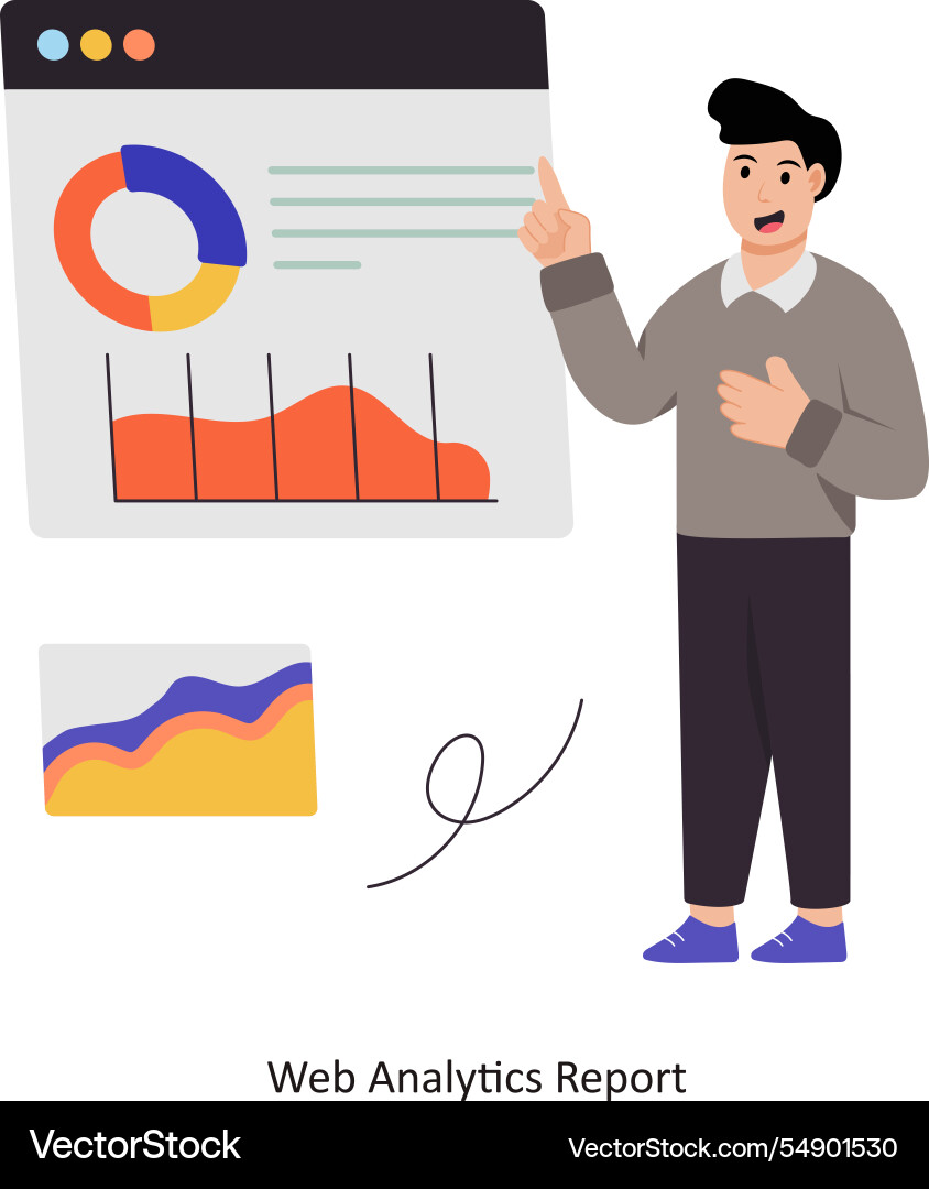 Web analytics report eps 10 f Vector Image