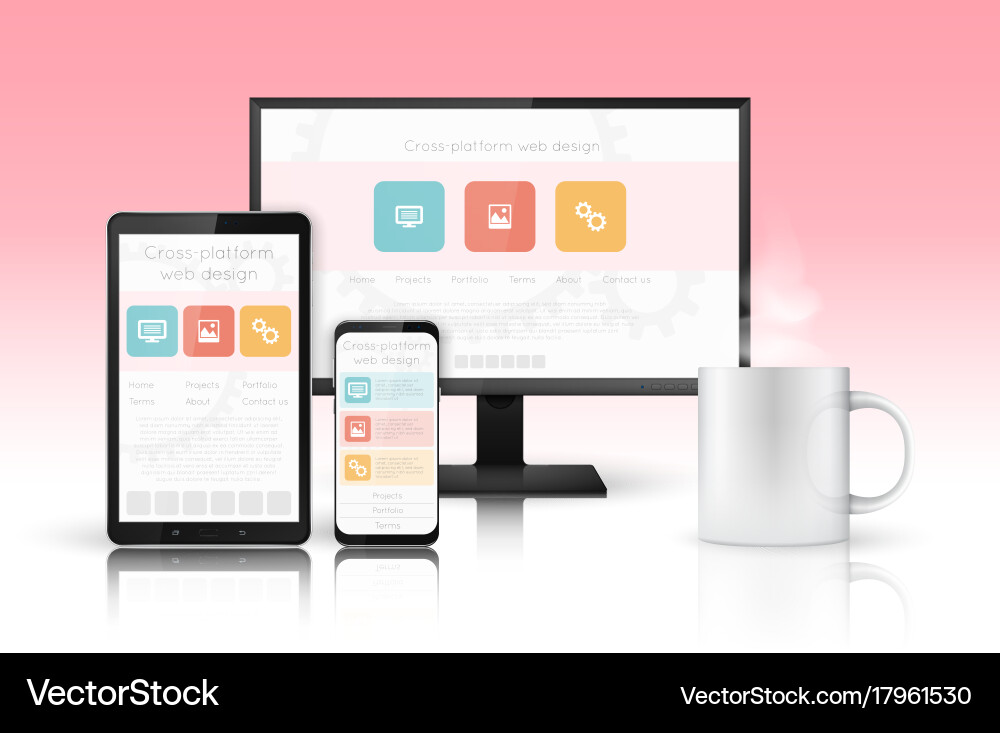 Web design concept website development for modern vector image