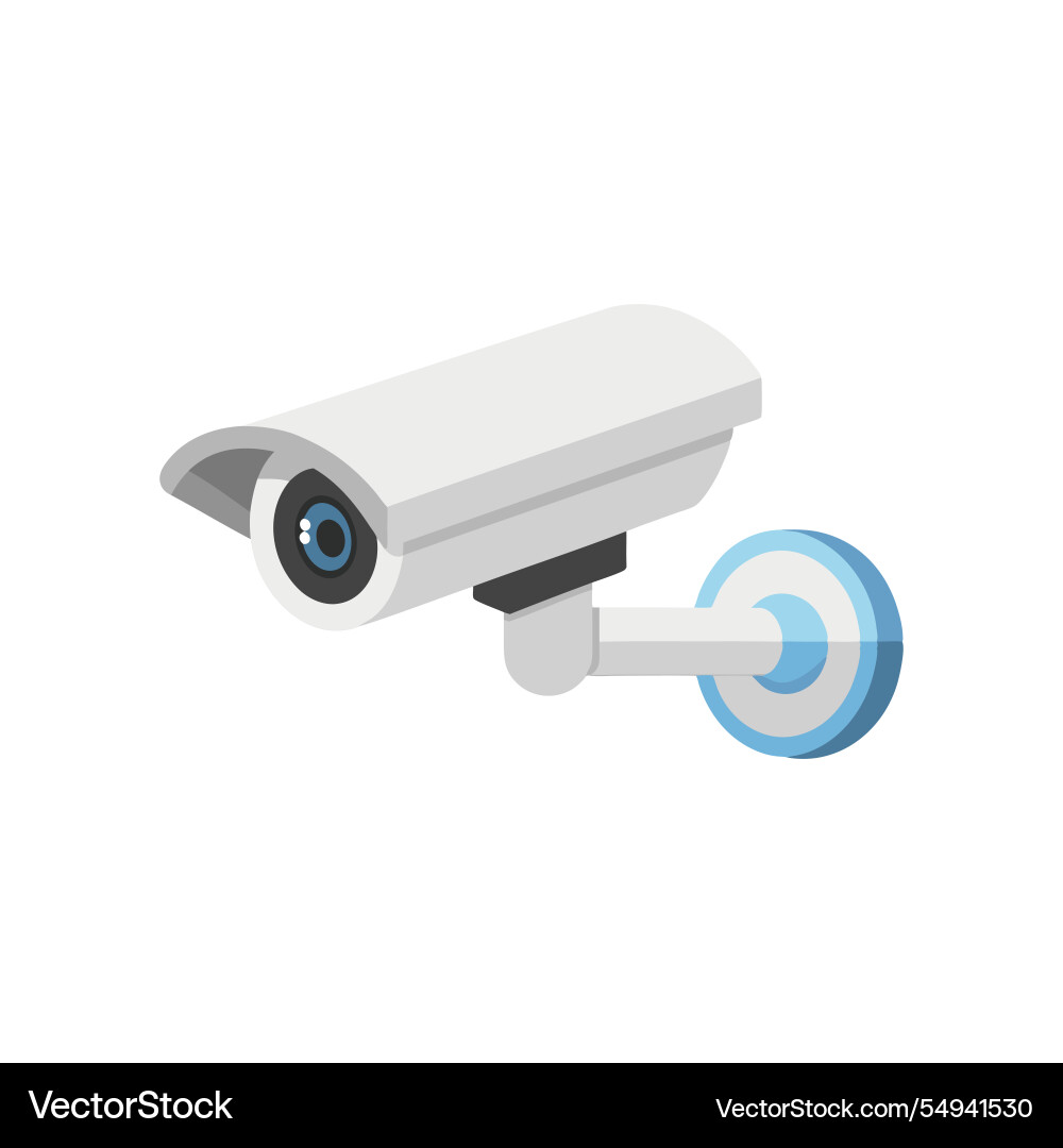 White security cctv camera isolated flat Vector Image