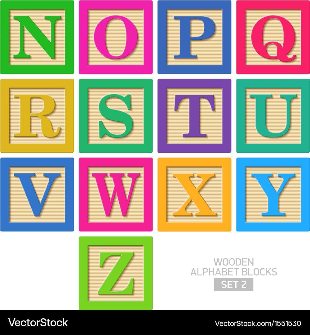 Wooden Alphabet Blocks Royalty Free Vector Image Wooden Alphabet Blocks Royalty Free Vector Image