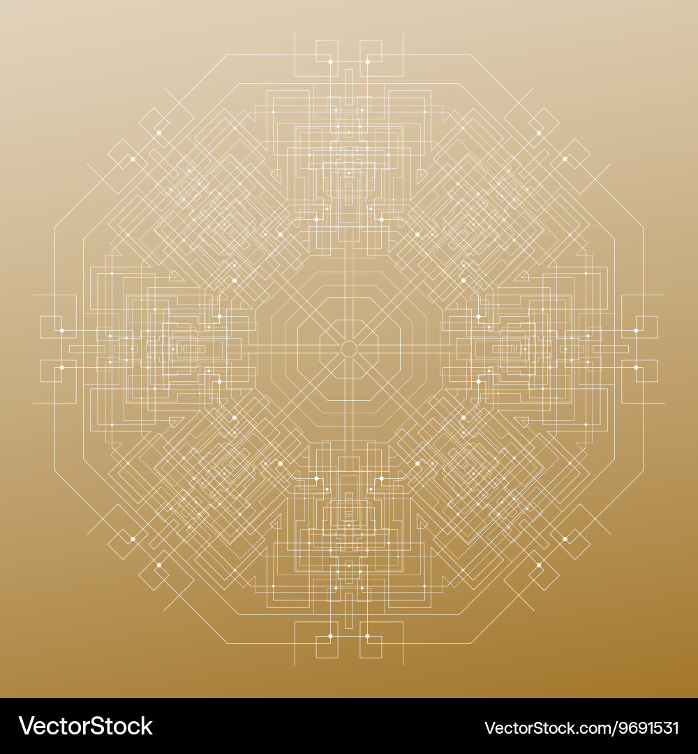 Abstract round technology pattern isolated vector image