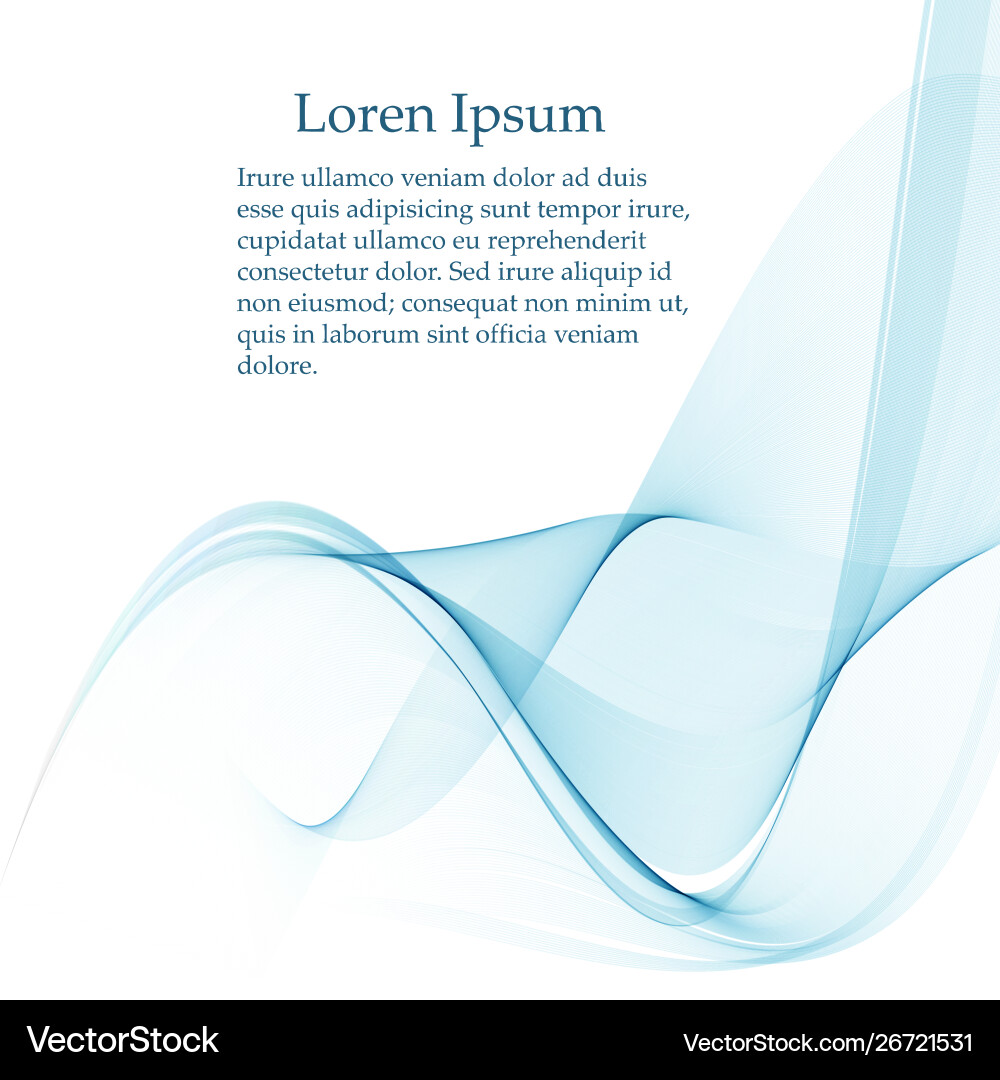 Abstract smooth color wave curve flow blue Vector Image