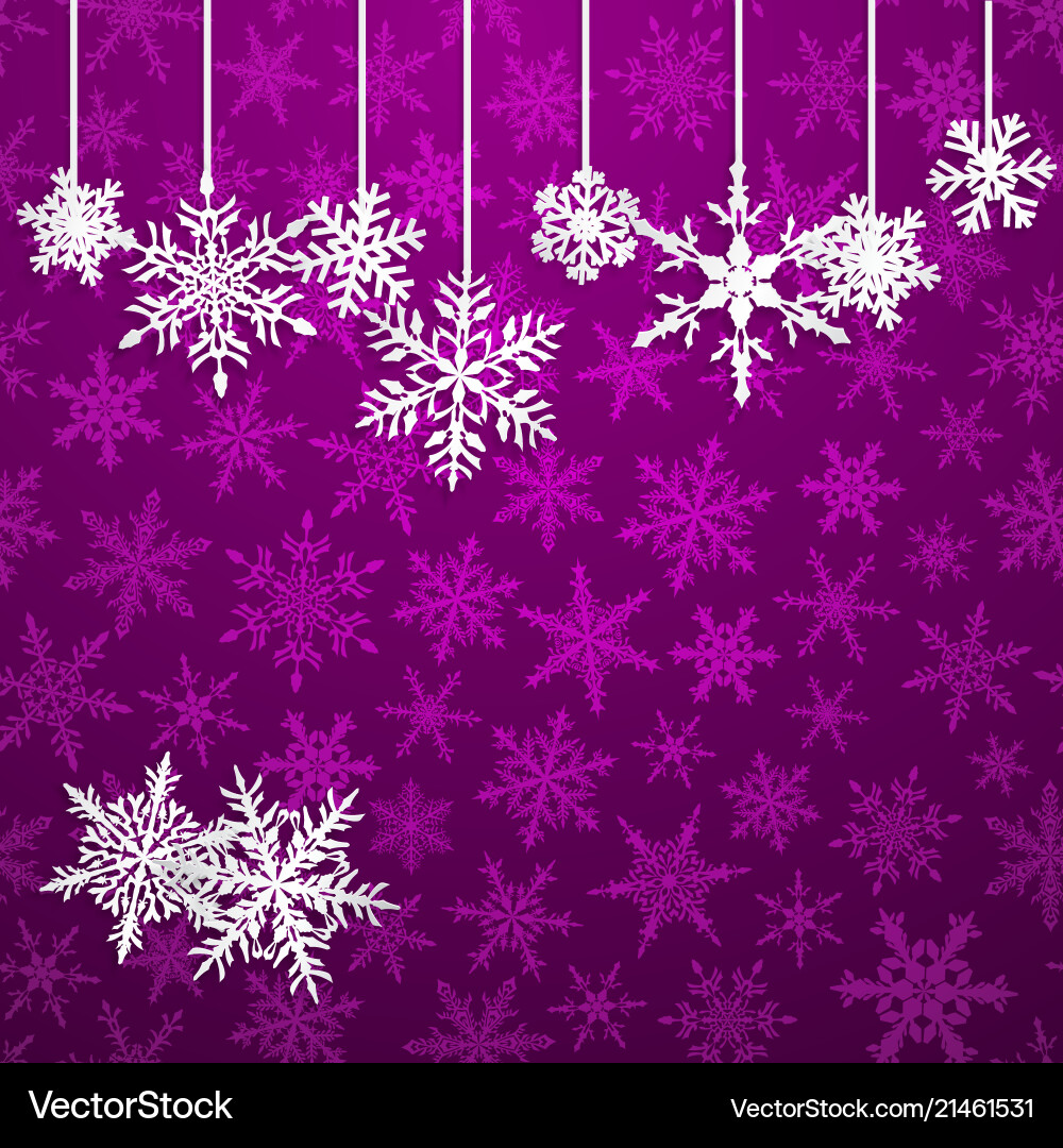 Background with hanging snowflakes Background with hanging snowflakes vector image