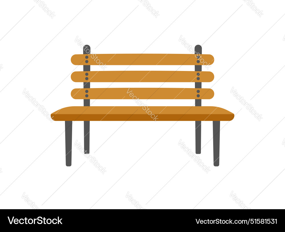 Bench icon in flat style comfortable rest Bench icon in flat style comfortable rest Vector Image