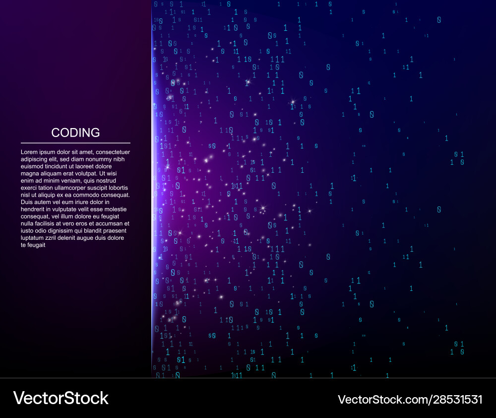 Binary code digital technology data sorting from Binary code digital technology data sorting from Vector Image