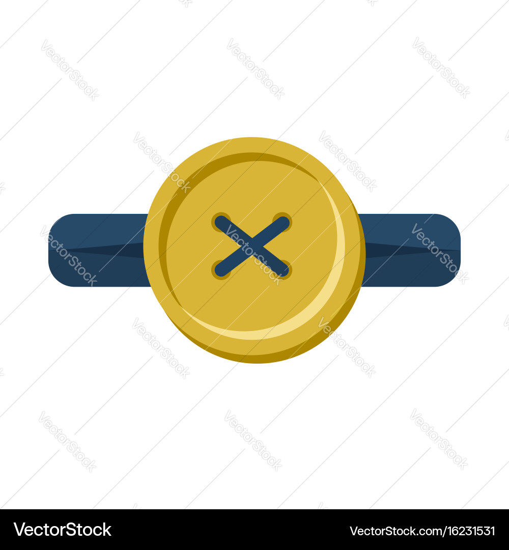 Button in buttonhole isolated accessories Vector Image