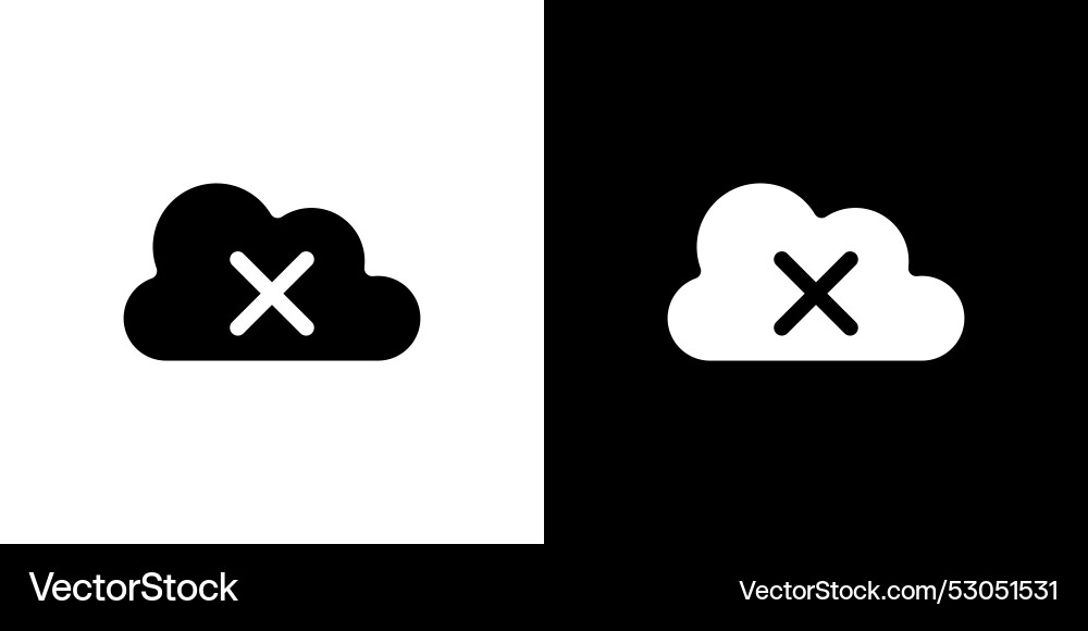 Cloud sync disable icon flat fill set collection Cloud sync disable icon flat fill set collection vector image