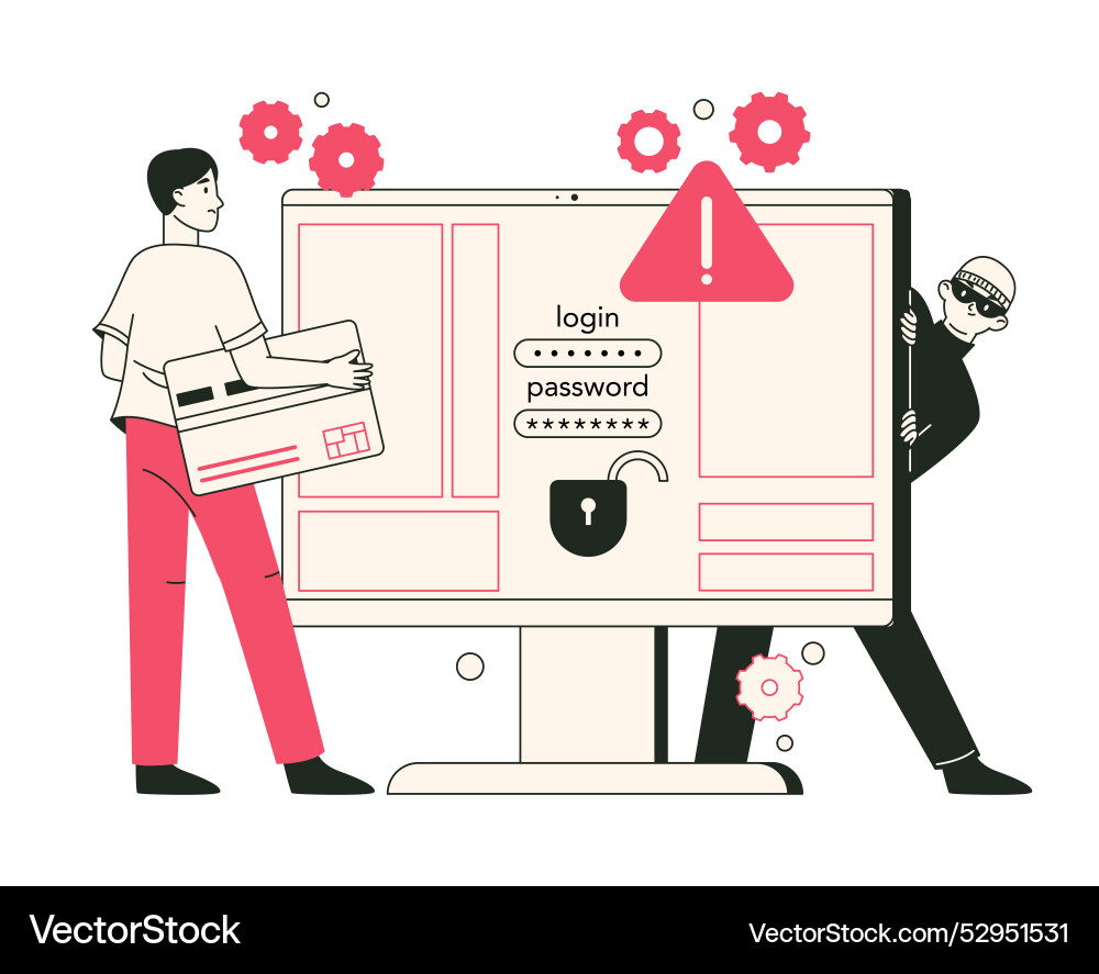 Cyber attack online hacker scam internet Vector Image