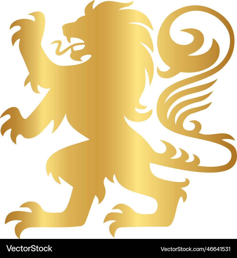 Gold Löwe goldenen König heraldic logo design icon Gold Löwe goldenen König heraldic logo design icon vektorbild